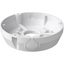 White junction box for cable management with circular mounting plate and cable entry ports for transcendent bullet and turre…
