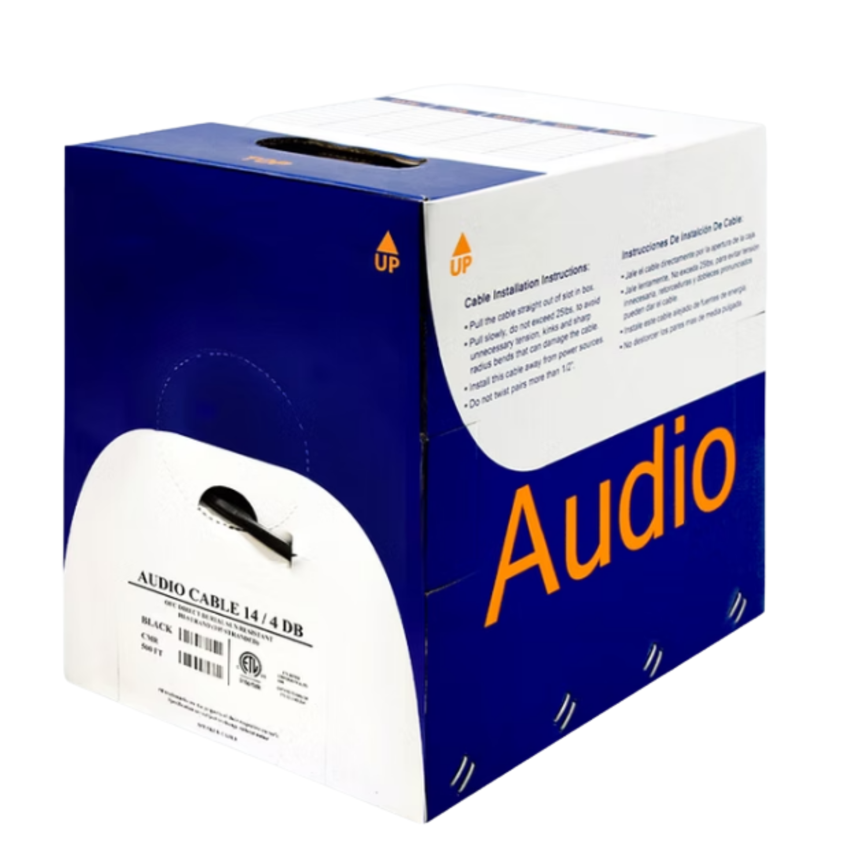 #14/4, 105 Strand OFC Riser (CMR) Direct Burial Audio Cable 500ft Box - Black Main image