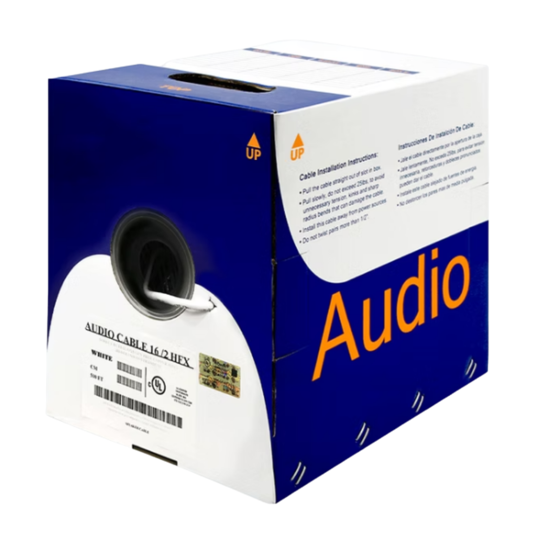 #16/2, 65 Strand OFC (CM) UV Rated Glossy Audio Cable 500ft Box - Black Main image