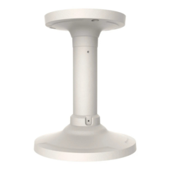 White 10-inch pedestal mount for large turret cameras with circular base and vertical pole Main image