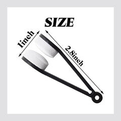 Fiber optic wet/dry quickclean tool showing 1-inch and 2.5-inch cleaning head sizes for network cabling maintenance