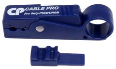 Cable Pro RGB coaxial cable stripper tool with blue housing and detachable blade assembly for professional network cabling w…
