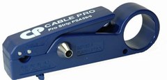 ICM Cable Pro coaxial cable stripper tool with blue handle and precision cutting head for network cabling work
