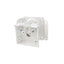 SB469 white 3-in-1 mounting bracket for motion detectors with dual articulating arms and mounting hardware