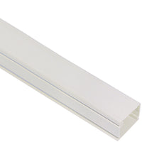 White PVC raceway section 1 1/4 inch wide by 3/4 inch tall, 6 feet long for cable management
