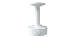 White ceiling mount and junction box for T9 turret cameras with vari-focal lens compatibility