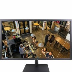 28-inch 4K LED monitor displaying retail storefront view with multiple product displays, HDMI and VGA inputs, 250 nits brigh… Main image