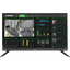 VTM-TLM43DP-4K 43-inch 4K professional security LED monitor displaying multi-camera feeds and system analytics on dark inter…