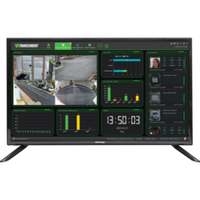 VTM-TLM55DP-4K 55-inch 4K professional security LED monitor displaying multi-window surveillance feeds and system analytics