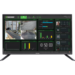 VTM-TLM55DP-4K 55-inch 4K professional security LED monitor displaying multi-window surveillance feeds and system analytics