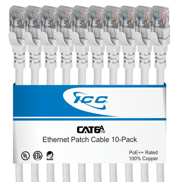 ICC Cat6A FTP Patch Cable  10 Pack - 3ft - White Main image