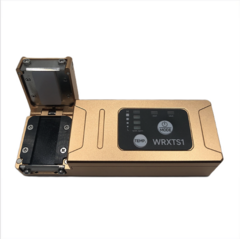 WRXTS1 thermal stripper tool with tan housing, open lid showing heating element and control panel for single and ribbon fibe… Main image