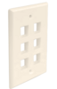FP06PLA Port Single Gang Flush Style Faceplate Almond